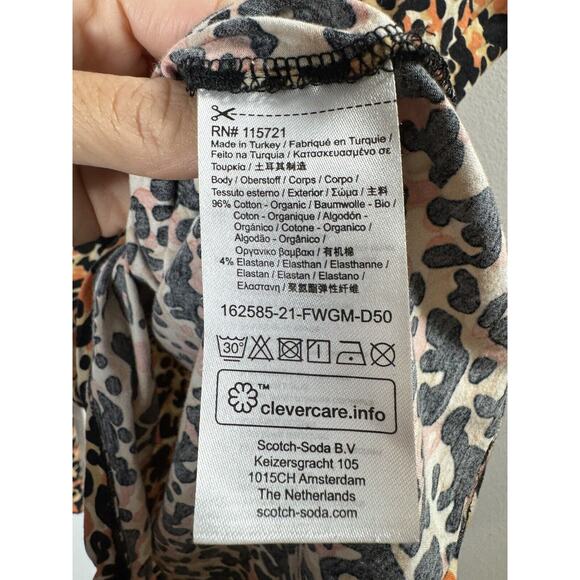 Scotch & Soda Leopard Print Long Sleeve Top Maximalist Statement Junior 16 - Picture 3 of 7